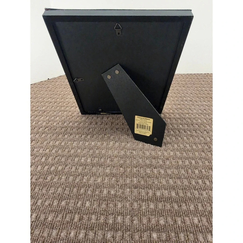 Frames & Moore 8x10 Black Crocodile Leather Double 4x6 Photo Frame HRB14853